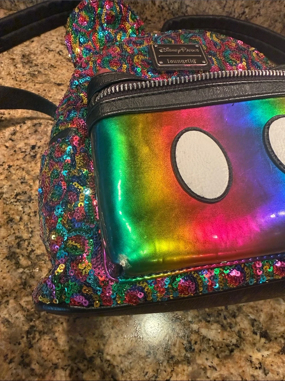 Loungefly Kids Rainbow Sequin Mickey Ear Mini Backpack - Multicolor
